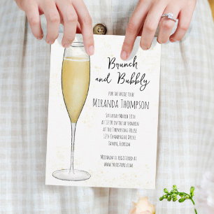 Invitación Sencillo Brunch y espumoso champagne ducha de novi