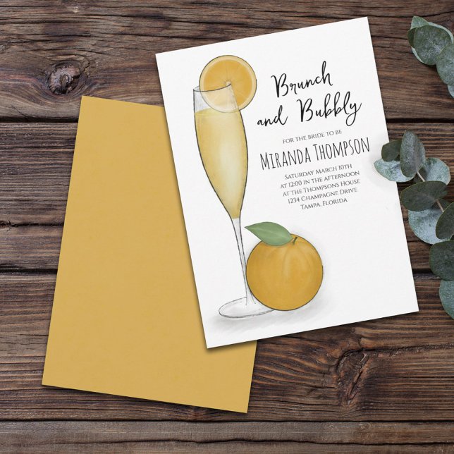 Invitación Sencillo Brunch y espumoso champagne ducha de novi (Subido por el creador)