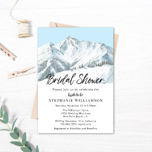 Invitación Sencillo chapuzón nupcial de acuarela de montaña d