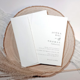 Invitación Sencillo Clásico Minimalista Boda Elegante
