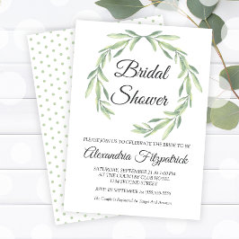 Invitación Sencillo color de agua verde Wreath Bridal Shower