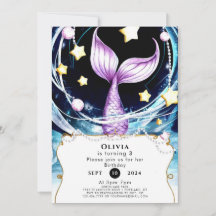 Sencillo cumpleaños de sirena bajo el mar