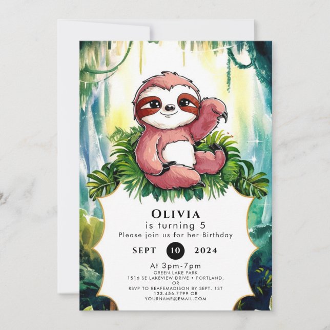 Invitación Sencillo cumpleaños eslovaco colorido (Anverso)