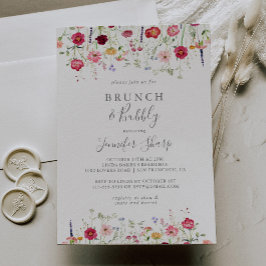 Invitación Sencillo desayuno de flores silvestres y bridal sh