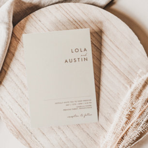 Invitación Sencillo Desierto Blanco Natural Todo En Una Invit