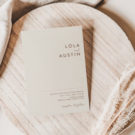 Invitación Sencillo Desierto Blanco Natural Todo En Una Invit