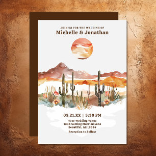 Invitación Sencillo Desierto Cactus Boda del Boho Occidental