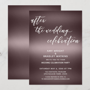 Invitación Sencillo Después de la Celebración de la Boda en R