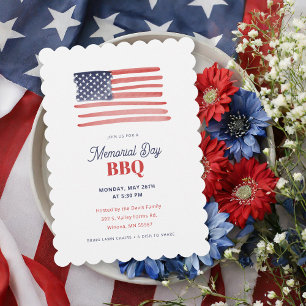Invitación Sencillo Día de la Memoria de la Bandera Americana