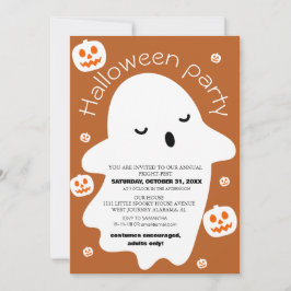 Invitación sencillo disfraz de halloween espeluznante y lindo