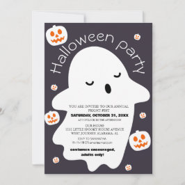 Invitación sencillo disfraz de Halloween espeluznante y lindo