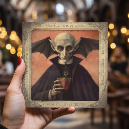 Invitación Sencillo Drácula Vintage Halloween