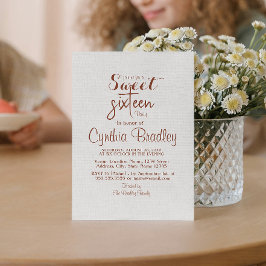 Invitación Sencillo dulce blanco Dieciséis cumpleaños