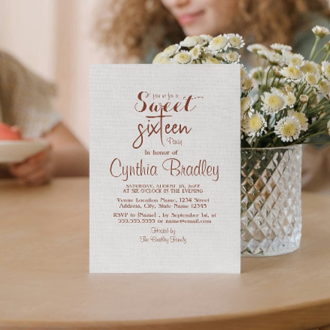 Invitación Sencillo dulce blanco Dieciséis cumpleaños (Subido por el creador)