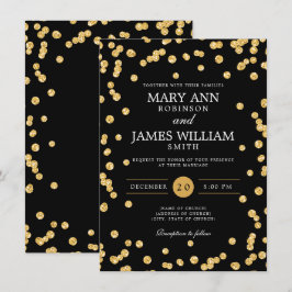 Invitación Sencillo elegante Boda Purpurina de oro Confetti N