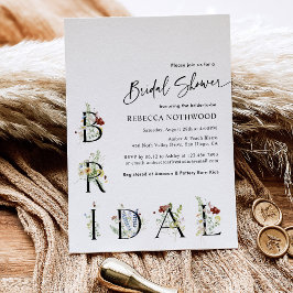 Invitación Sencillo Elegante Boho Wildflowers Bridal Shower