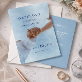 Invitación Sencillo Elegante Foto Moderna de Boda Guardar la