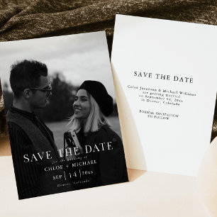 Invitación Sencillo Elegante Foto Save the Date
