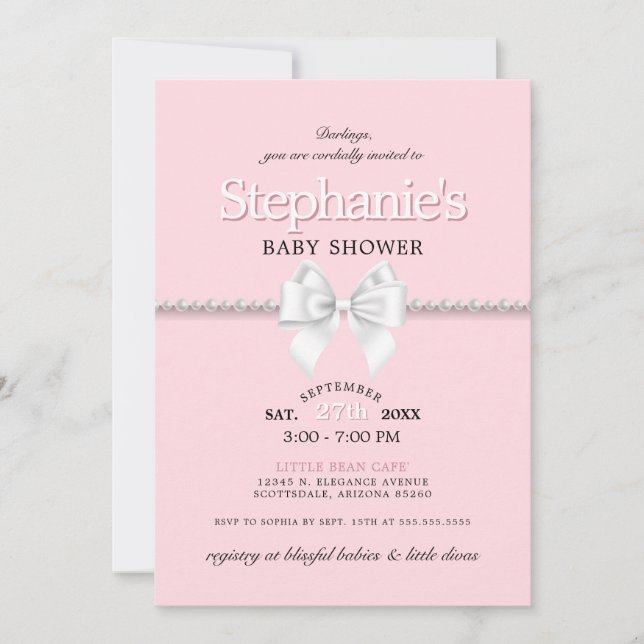 Invitación Sencillo elegante Glam Tiffany Baby Shower (Anverso)