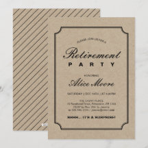 Sencillo Elegante Kraft | Fiesta de Jubilación Sor