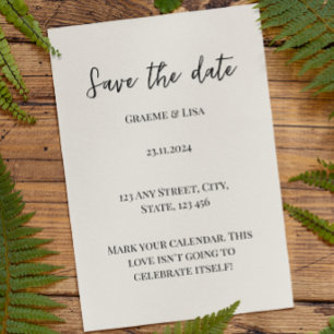 Invitación Sencillo Elegante Marque su Calendario Guarde la F