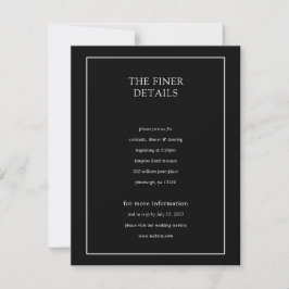 Invitación Sencillo Elegante Minimalista en Blanco y Negro