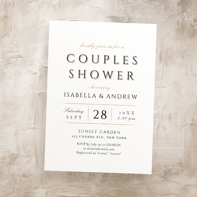 Invitación Sencillo Elegante Moderno Clásico Ducha De Parejas (Subido por el creador)