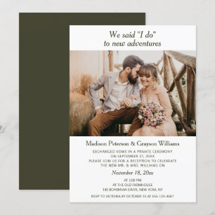 Invitación Sencillo Elegante Moderno Foto Nosotros Dijimos Sí