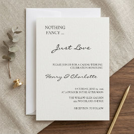 Invitación Sencillo Elegante | Nada Lujoso Solo Amor Nupcial