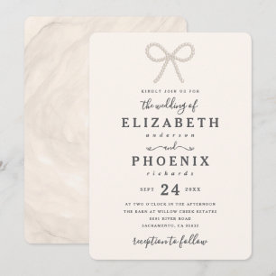 Invitación Sencillo Elegante Perla Antigua Arco Bodas