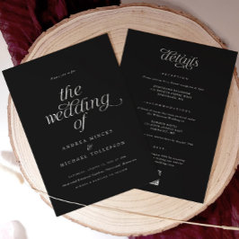 Invitación Sencillo Elegante Romántico Todo en Uno Boda Boda