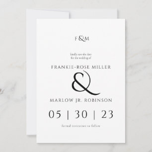 Invitación Sencillo Elegante Sin Foto Guardar la Fecha