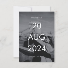 Invitación Sencillo Elegante Texto y Fotomía Boda Guardar La 