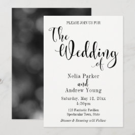 Invitación Sencillo, elegante y moderno texto negro para boda