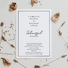 Invitación Sencillo ensayo Boda Minimalista Cena