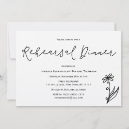 Invitación Sencillo ensayo botánico-floral rústico Cena