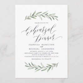 Invitación Sencillo ensayo de caligrafía de vegetación