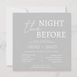 Invitación Sencillo ensayo moderno blanco gris de la cena Bod