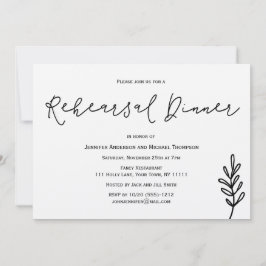 Invitación Sencillo ensayo rústico de hojas botánicas Cena