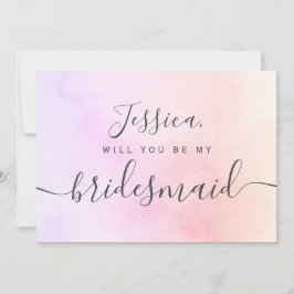 Invitación Sencillo Estético Elegante Acuarela mi dama de hon