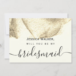 Invitación Sencillo Estético Elegante Brillo mi dama de honor