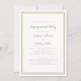 Invitación Sencillo Estilo Minimalista Dorado Blanco para Fie