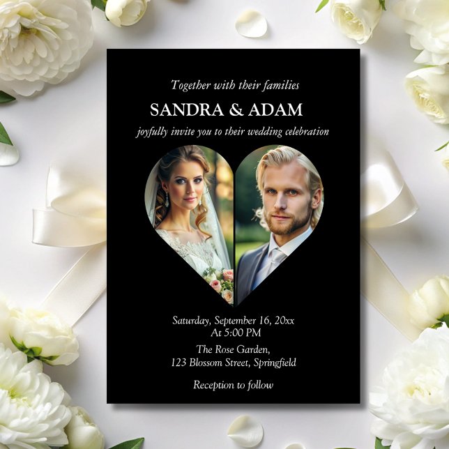 Invitación sencillo estilo moderno corazón moda de fotografía (Subido por el creador)