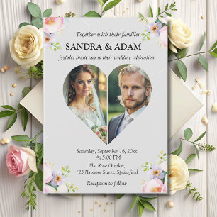 Invitación sencillo estilo moderno corazón moda de fotografía