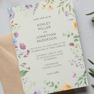 Invitación Sencillo, eterno, flor silvestre Sage Green Boda