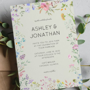 Invitación Sencillo, eterno, flor silvestre Sage Green Boda