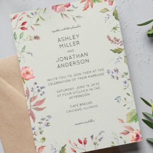 Invitación Sencillo, eterno, flor silvestre Sage Green Boda