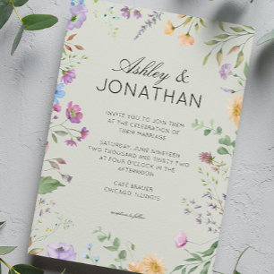 Invitación Sencillo, eterno, flor silvestre Sage Green Boda