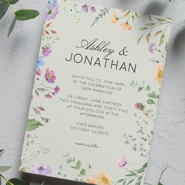 Invitación Sencillo, eterno, flor silvestre Sage Green Boda (Subido por el creador)