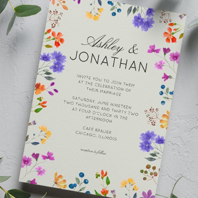 Invitación Sencillo, eterno, flor silvestre Sage Green Boda (Subido por el creador)